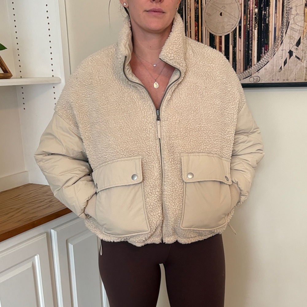 Women's Cream Sherpa Jacket